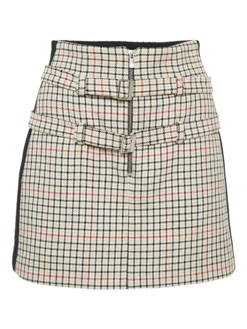 Maje buckle plaid skirt Brown 1147088