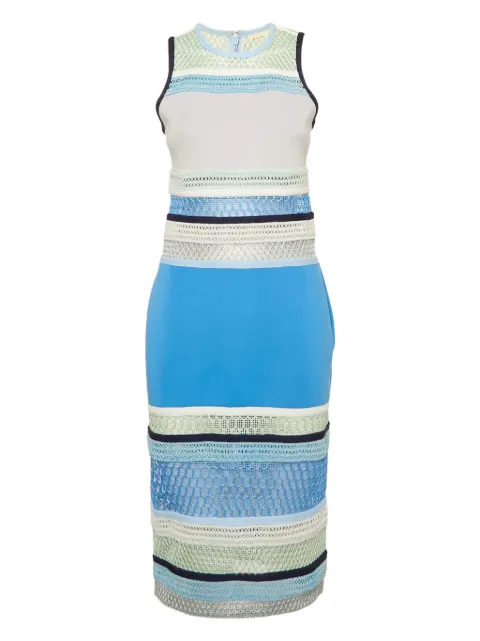 SIMKHAI pre-owned striped-pattern midi ress Blue 1154637