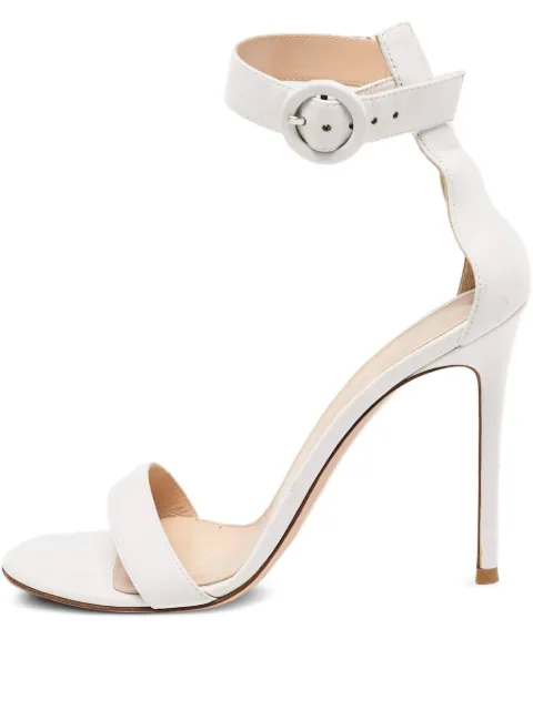 Gianvito Rossi 110mm buckle leather sandals White 1140725