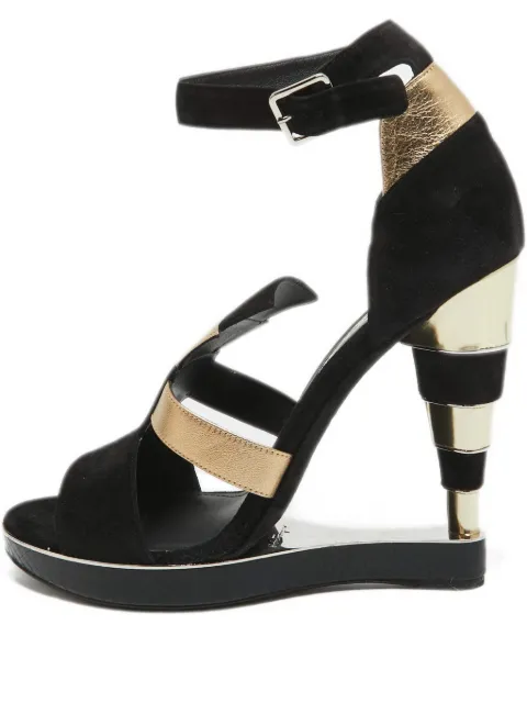 Ferragamo Pre-Owned 130mm Lexus panel platform sandal Black 953058