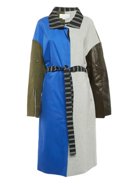 Esteban Cortazar belted panelled coat Grey 1109805