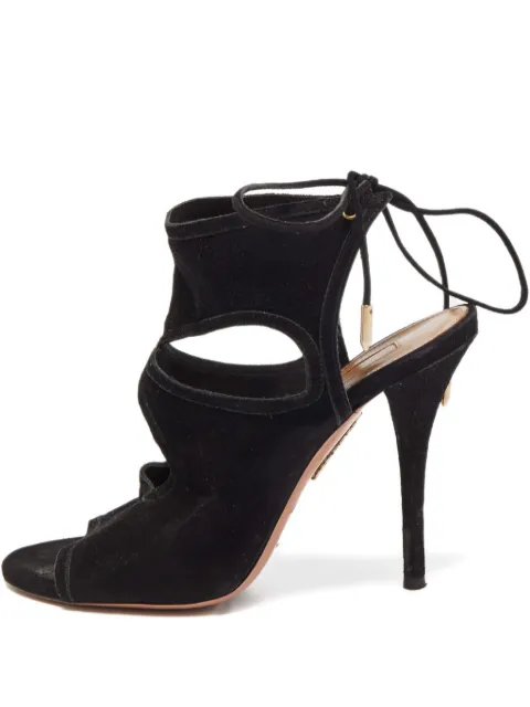 Aquazzura cut-out lace sandals Black 856447