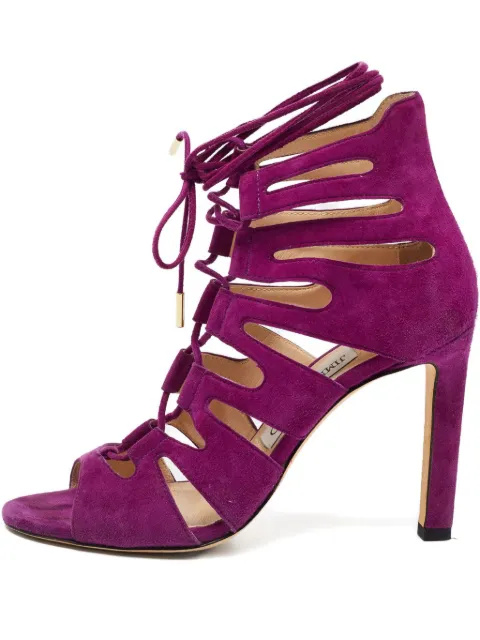 Jimmy Choo Pre-Owned 2024 Cutout Lace-up Sandals Purple 761429