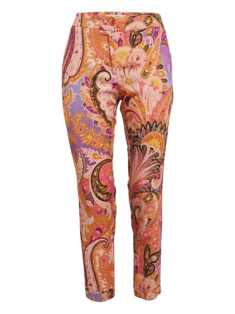 Etro Pre-Owned paisley-print straight-leg trousers Orange 1080198