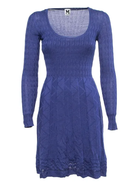 Missoni Pre-Owned textured-pattern knit mini dress Blue 817171