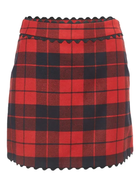 Moschino Pre-Owned scalloped plaid skirt Red 909110