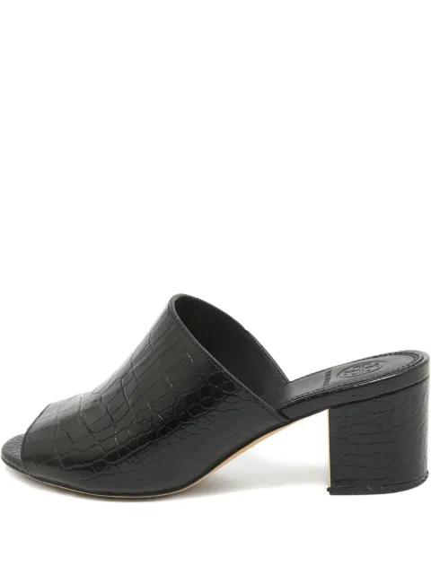 Tory Burch 50mm croc-embossed leather mules Black 974568