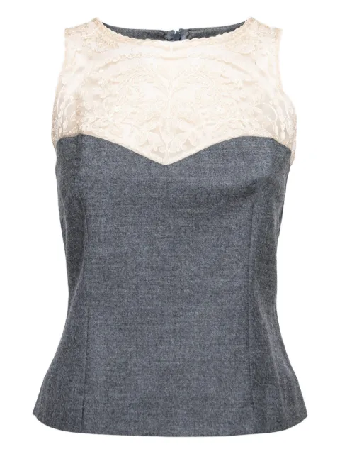 Sportmax Vintage lace wool top Grey 687721