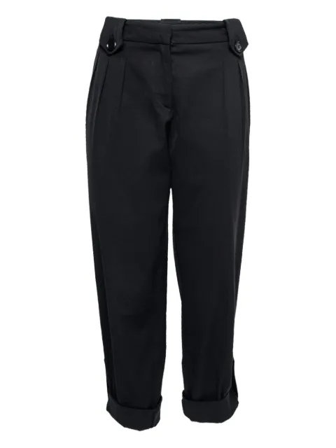 Moschino Pre-Owned turn-up pleated trousers Black 643630