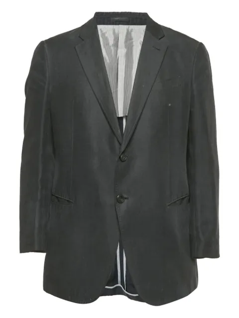 Armani Vintage 2024 Linen Blend Notch Lapel Blazer Grey 1155849