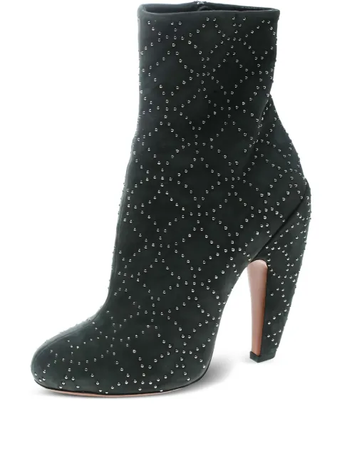 Alaïa Pre-Owned 2024 Studded Suede Boots Grey 170369