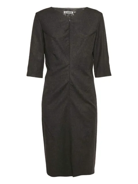Jil Sander Pre-Owned V-neck seam-detail dress Grey 1160985