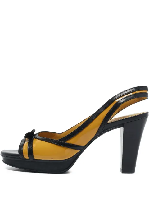 Tod's Vintage 90mm leather heeled sandals Yellow 1147036