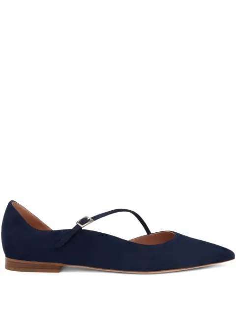 Malone Souliers Bettina buckle-strap suede flats Blue BETTINA103