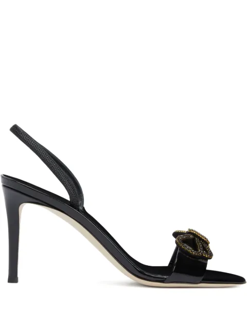 Giuseppe Zanotti Zari bow-embellished slingback sandals Black I500032H04