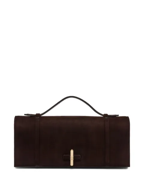 Malone Souliers small May suede clutch bag Brown MAYCLUTCH8