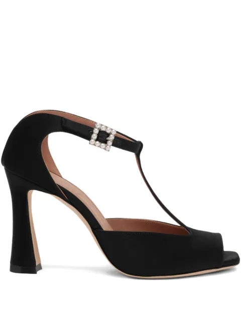 Malone Souliers 90mm Nomi embellished T-bar heeled sandals Black NOMI903