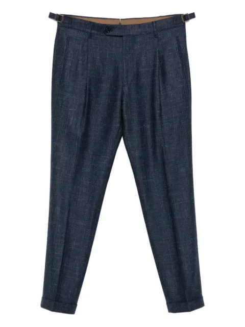 Berwich pleated side-adjuster trousers Blue RETROTD1403