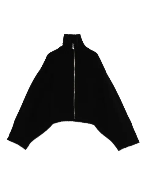 The Attico zip-front ribbed-knit cardigan Black 251WCD00009KWS010AA