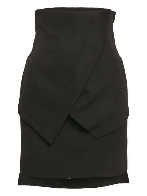Givenchy Pre-Owned overlap-panels midi skirt Black 1139548