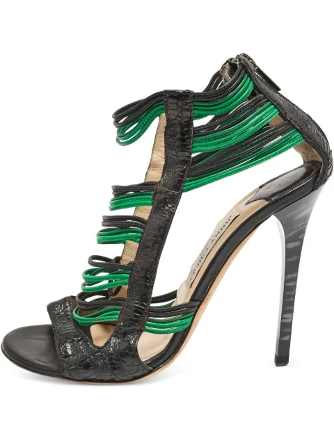 Jimmy Choo Pre-Owned strap-embellishment sandals Black 1149270