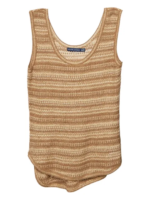Polo Ralph Lauren Vintage striped crochet tank top Brown 1158401