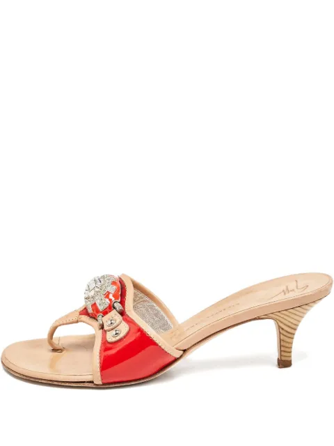 Giuseppe Zanotti Vintage 50mm crystal-embellished heeled slides Red 1147217