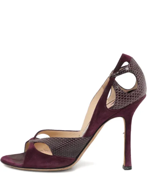 Jimmy Choo Pre-Owned 2024 Snakeskin Suede Sandals Purple 1126610