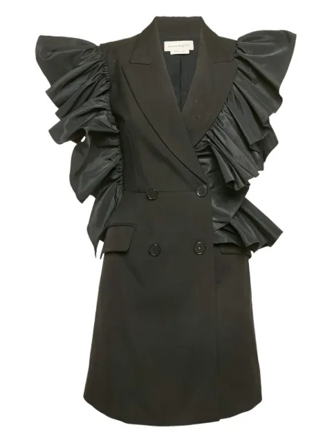 Alexander McQueen Pre-Owned ruffled-detail mini dress Black 1154492