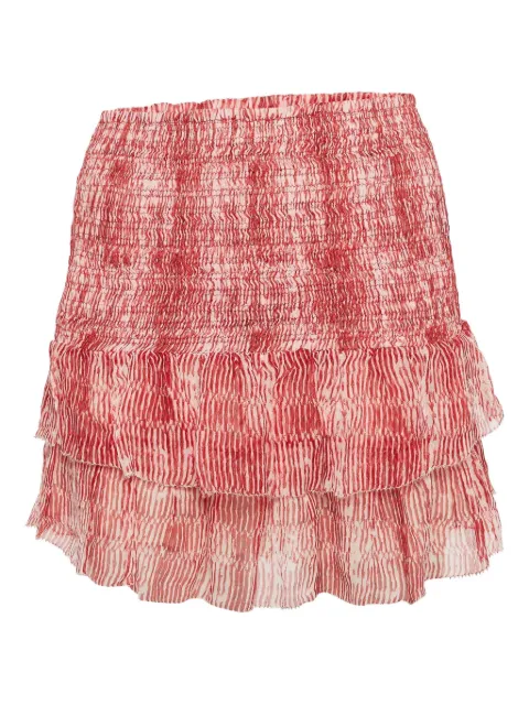 Isabel Marant Vintage Zelia smocked silk mini skirt Red 1022306