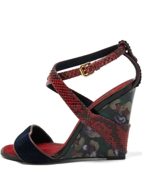 Louis Vuitton Pre-Owned 105mm leather wedge sandals Red 839840