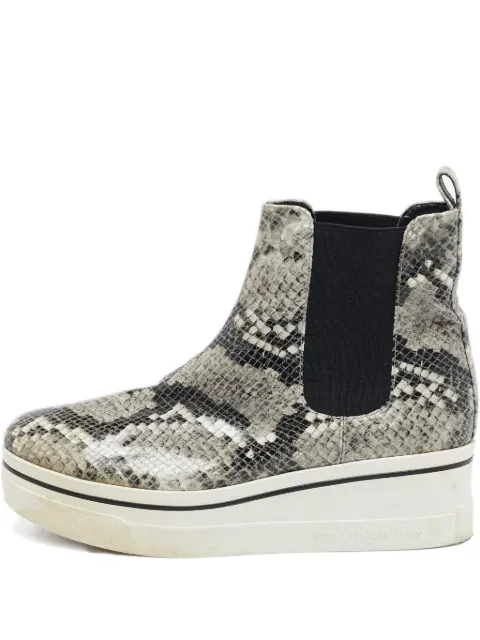 Stella McCartney Pre-Owned 50mm snakeskin-effect platform chelsea boots Grey 1135745