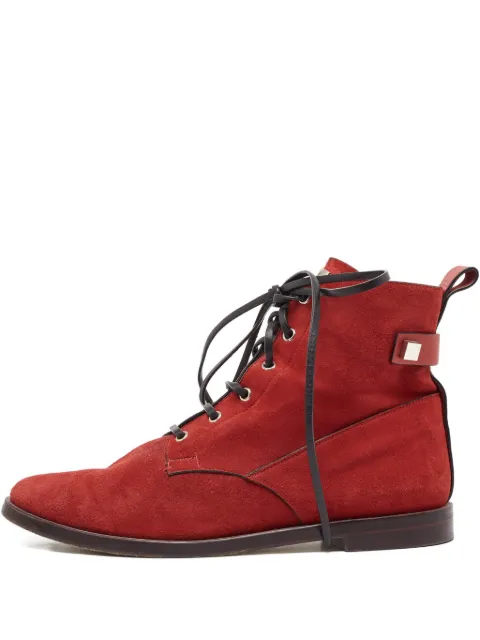 Stuart Weitzman lace-up boots Red 1002709