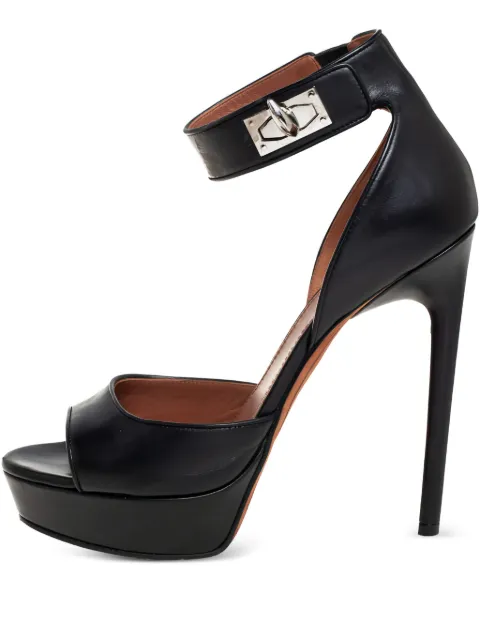Givenchy Pre-Owned 130mm leather ankle-strap sandals Black 428729