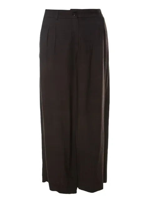 Kenzo Pre-Owned pleated cropped trousers Brown 223657