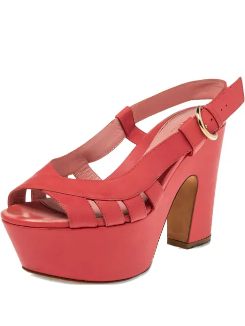 Sergio Rossi Vintage 2024 leather platform sandals Red 526203