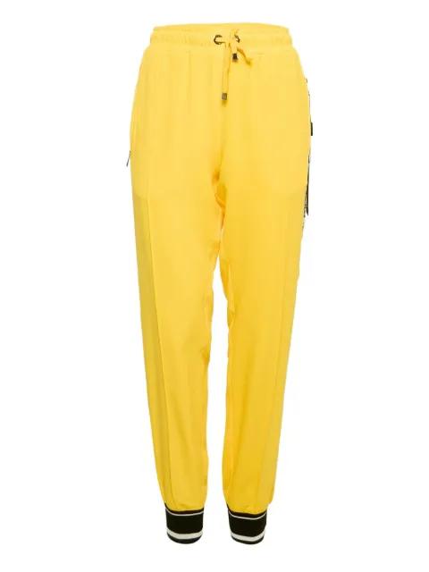 Dolce & Gabbana Pre-Owned logo-tape crepe track pants Yellow 1154375