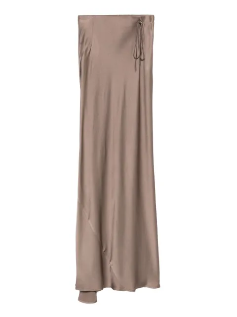 Semicouture asymmetric satin skirt Brown S5WM15