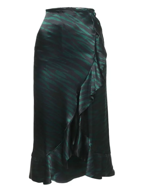 GANNI 2024 satin skirt Green 1142843