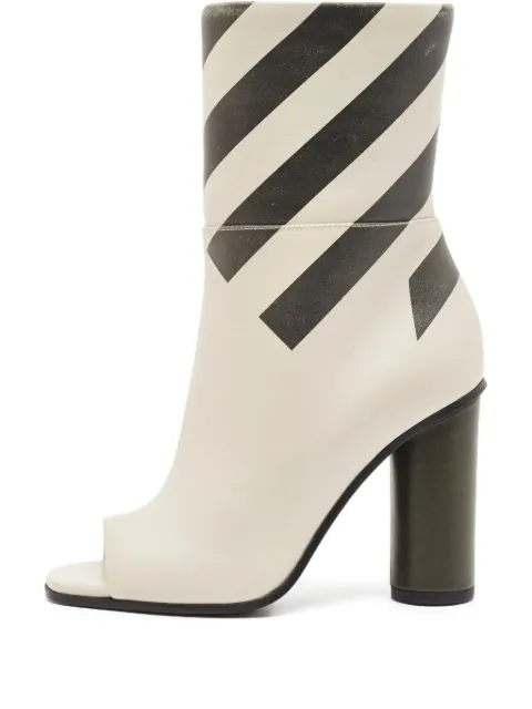 Anya Hindmarch striped peep-toe boots Neutrals 1134091