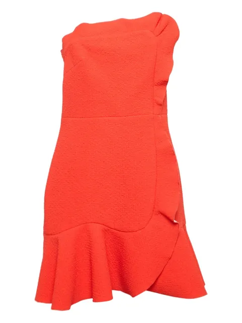 SANDRO textured ruffled mini dress Orange 1155906