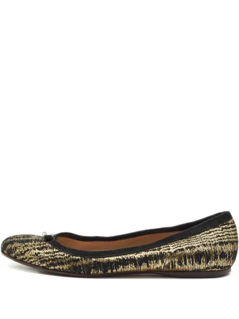 Fendi Pre-Owned metallic suede ballet flats Gold 1149334