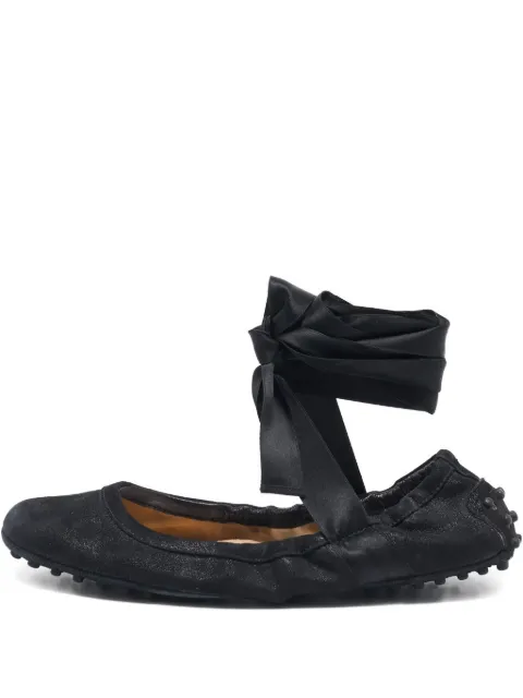 Tod's Vintage ribbon-fastening ballet flats Black 1136470