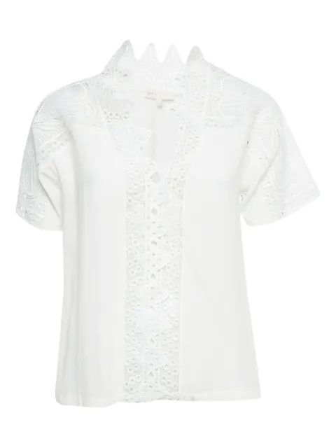 Maje pre-owned lace ruffles blouse White 1144542