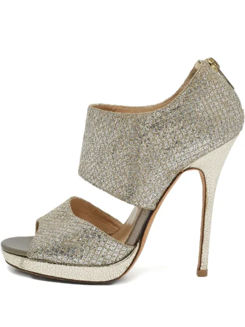Jimmy Choo Pre-Owned 2024 glitter platform shoes Grey 1137922