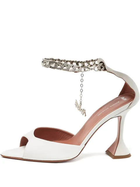 Amina Muaddi x AWGE 100mm Flacko chain-embellishment sandals White 1135096