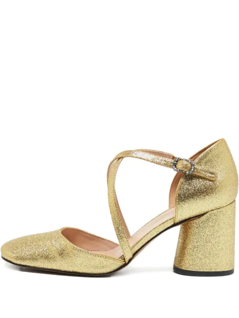 Marc Jacobs Vintage 75mm glitter crisscross sandals Yellow 1133810