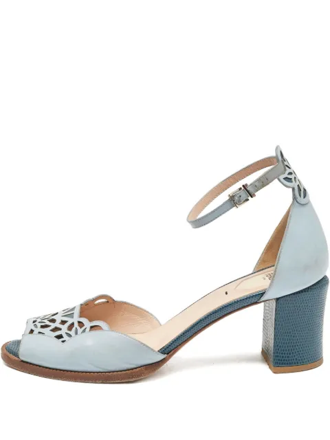 Fendi Pre-Owned 2024 lasercut leather sandals Blue 1139858