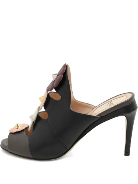 Fendi Pre-Owned 95mm Flowerland sandals Black 1077738