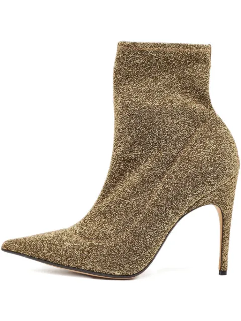 Sergio Rossi Vintage 110mm glitter pointed boots Yellow 1076985